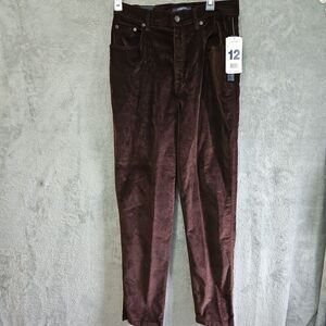 Bill Blass Women's Sz 12 Brown Brushed Cotton Pants New casual soft